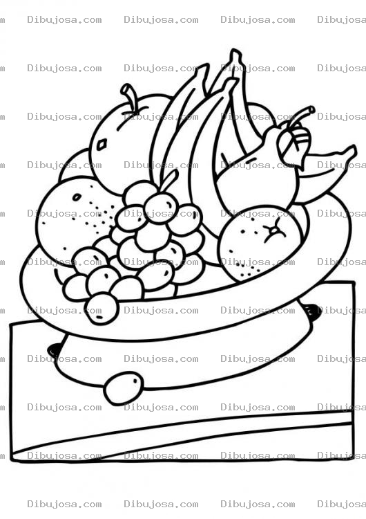 Dibujo para colorear Plato De Frutas Para Pintar Y Colorear Ensalada De Frutas