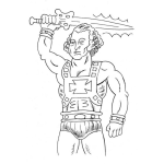 Dibujo para colorear Dibujo De Geroge Washington Con Cuerpo De Heman Para Colorear A He-man