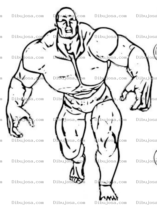 Dibujo para colorear Dibujo De Hombre Musculoso Peso Pesado Para Pintar Y Colorear