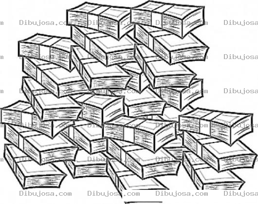 Dibujo para colorear Dibujo De Un Millon De Dolares Para Pintar Y Colorear Fardos De Billetes Y Montana De Pisto