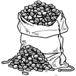 Dibujo para colorear Costal De Monedas Para Pintar Y Colorear