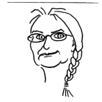 Dibujo para colorear Dibujo De Viejita Con Pelo Trenzado Para Pintar Y Colorear Abuelita Con Trenza