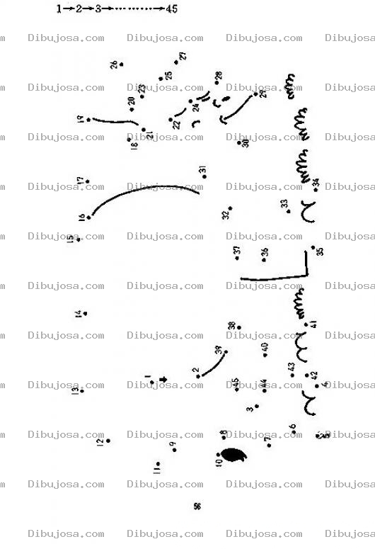 Dibujo para colorear Conecta los puntos y termina el dibujo
