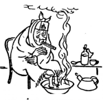 Dibujo para colorear Dibujo De Abuelita Enferma Con Gripe Para Pintar Y Colorear