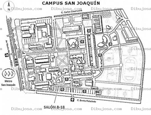 Dibujo para colorear Dibujo Del Campus San Joaquin De La Universidad Catolica De Chile En Santiago De Chile Para Pintar Y Colorear