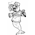 Dibujo para colorear Dibujo De Pez Con Microfono Para Pintar Y Colorear Pescado Cantante