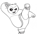 Dibujo para colorear Dibujo De Kung Fu Panda Tirando Una Patada Para Pintar Y Colorear