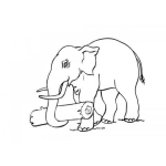 Dibujo para colorear Dibujo De Elefante Con Un Tronco En La Trompa Para Pintar Y Colorear