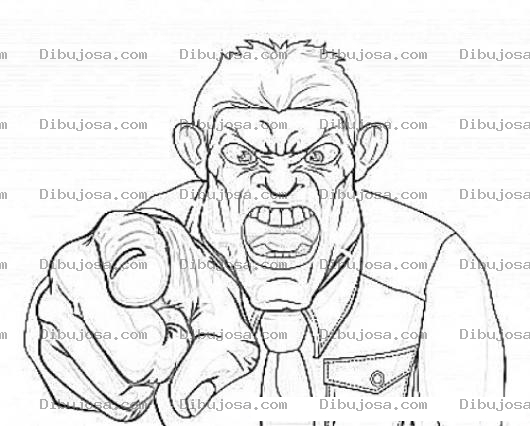 Dibujo para colorear Dibujo De Jefe Enojado Para Pintar Y Colorear