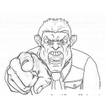Dibujo para colorear Dibujo De Jefe Enojado Para Pintar Y Colorear
