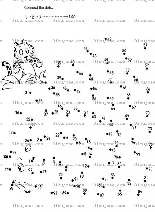 Dibujo para colorear Conecta los puntos del uno al cien