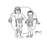 Dibujo para colorear Dibujo Del Boxeador Rocky Marciano Con Su Entrenador Para Pintar Y Colorear