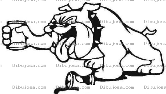 Dibujo para colorear Dibujo De Bulldog Tomando Redbull Pra Pintar Y Colorear