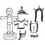 Dibujo para colorear Dibujo De Indito Con Ropa Recortable Para Pintar Y Colorear