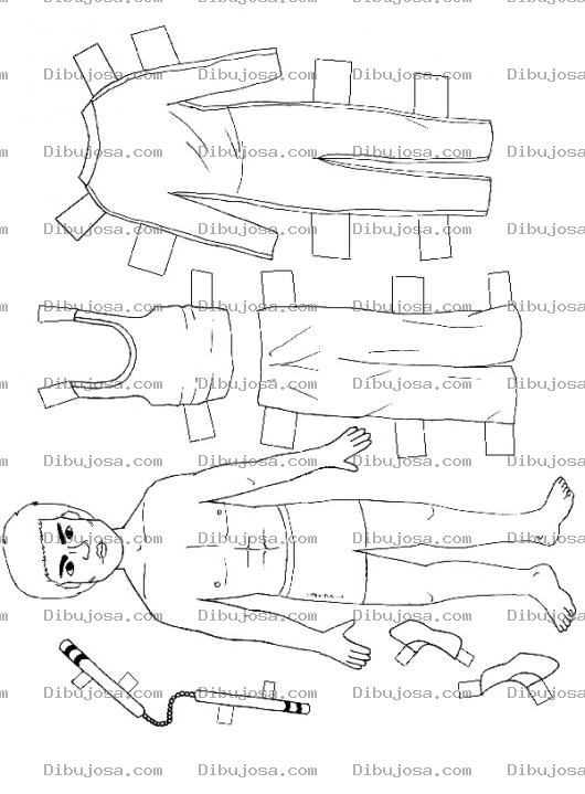 Dibujo para colorear Dibujo De Bruce Lee Con Ropa Recortable Para Pintar Y Colorear