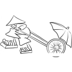 Dibujo para colorear Dibujo De Chino Jalando La Carreta Para Colorear