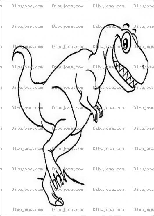 Dibujo para colorear Dinosaurio Travieso