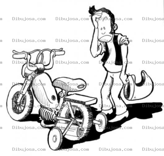 Dibujo para colorear Dibujo De Moto Con Llantitas Para No Perder El Equilibrio