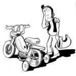 Dibujo para colorear Dibujo De Moto Con Llantitas Para No Perder El Equilibrio