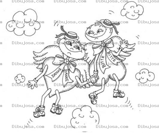 Dibujo para colorear Dibujo De Corazones En El Cielo Para Pintar Y Colorear