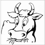 Dibujo para colorear Dibujo De Vaca Comiendo Pasto Para Pintar Y Colorear