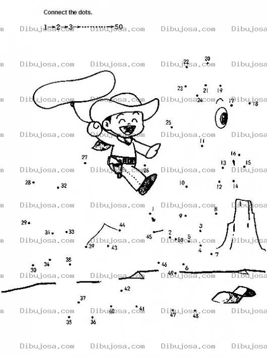 Dibujo para colorear Conecta los puntos en orden ascendente