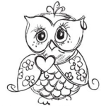 Dibujo para colorear Dibujo De Tecolota Enamorada Para Pintar Y Colorear