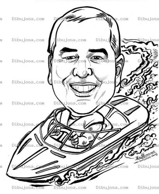 Dibujo para colorear Dibujo De Hobre En Lancha Bayliner Para Pintar Y Colorear