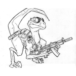 Dibujo para colorear Dibujo De Dinosaurio Armado Para Pintar Y Colorear