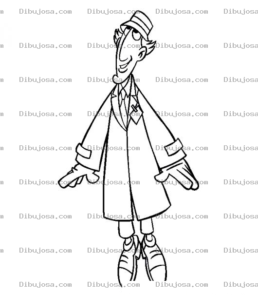 Dibujo para colorear Dibujo Del Inspector Gadget Para Pintar Y Colorear