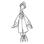 Dibujo para colorear Dibujo Del Inspector Gadget Para Pintar Y Colorear