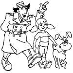 Dibujo para colorear Dibujo Del Inspectorgadget Con Su Sobrina Y Su Chucho Para Pintar Y Colorear