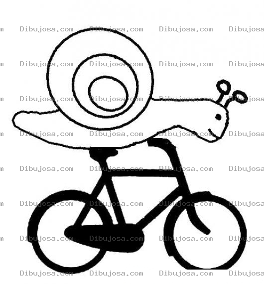 Dibujo para colorear Dibujo De Caracol En Bicicleta Para Llegar Mas Rapido