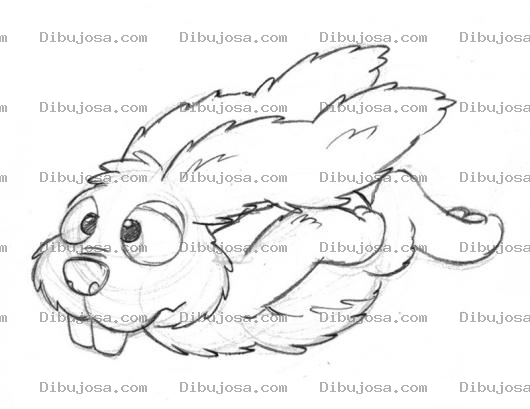 Dibujo para colorear Dibujo De Conejo Volador Para Pintar Y Colorear Conejito Volando