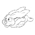 Dibujo para colorear Dibujo De Conejo Volador Para Pintar Y Colorear Conejito Volando