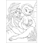 Dibujo para colorear Arullando a un dinosaurio