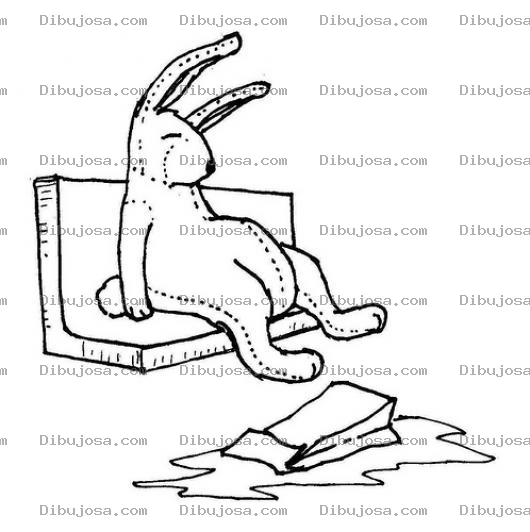 Dibujo para colorear Dibujo De Conejo Con La Leche Derramada Para Pintar Y Colorear
