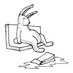 Dibujo para colorear Dibujo De Conejo Con La Leche Derramada Para Pintar Y Colorear