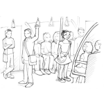 Dibujo para colorear Dibujo De Pasajeros Adentro Del Transmetro Para Pintar Y Colorear Gente El En Subway