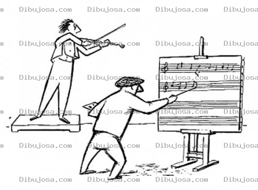 Dibujo para colorear Pintor De Notas Musicales Para Pintar Y Colorear