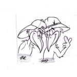 Dibujo para colorear Dibujo De Una Pareja De Urracas Para Pintar Y Colorear