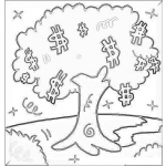 Dibujo para colorear El Arbol Del Dinero Para Pintar Y Colorear