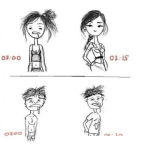 Dibujo para colorear Dibujo De Hombre Y Mujer Al Despertarse