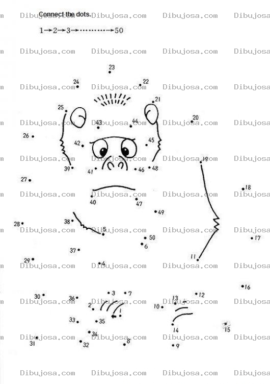 Dibujo para colorear Conecta los cincuenta puntos para completar la figurita
