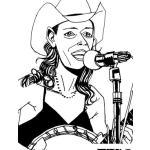 Dibujo para colorear Dibujo De Vaquera Cantante Para Pintar Y Colorear Mujer Cantando Musica Country