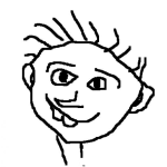 Dibujo para colorear Patojo Baboso Con Cara De Loco Para Pintar Y Colorear
