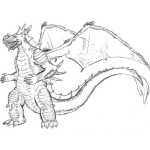 Dibujo para colorear Dibujo De Dragon Volador Parado En Dos Patas Para Pintar Y Colorear