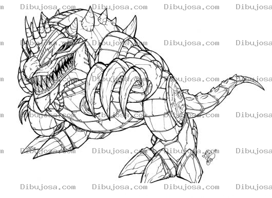 Dibujo para colorear Dragon3d Dibujo De Dragon Robot Para Pintar Y Colorear Dragon 3d