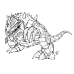 Dibujo para colorear Dragon3d Dibujo De Dragon Robot Para Pintar Y Colorear Dragon 3d