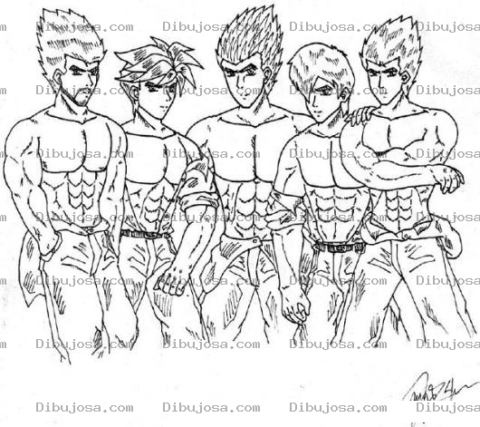 Dibujo para colorear Dibujo De Stripers Estripers Strippers Con Abdominales Para Pintar Y Colorear